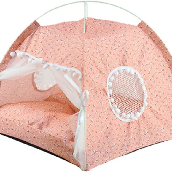 NWOT Pet Cat or Dog Tent - Cave Hut/Sleep House/Playpen - Pink - Picture 3 of 10